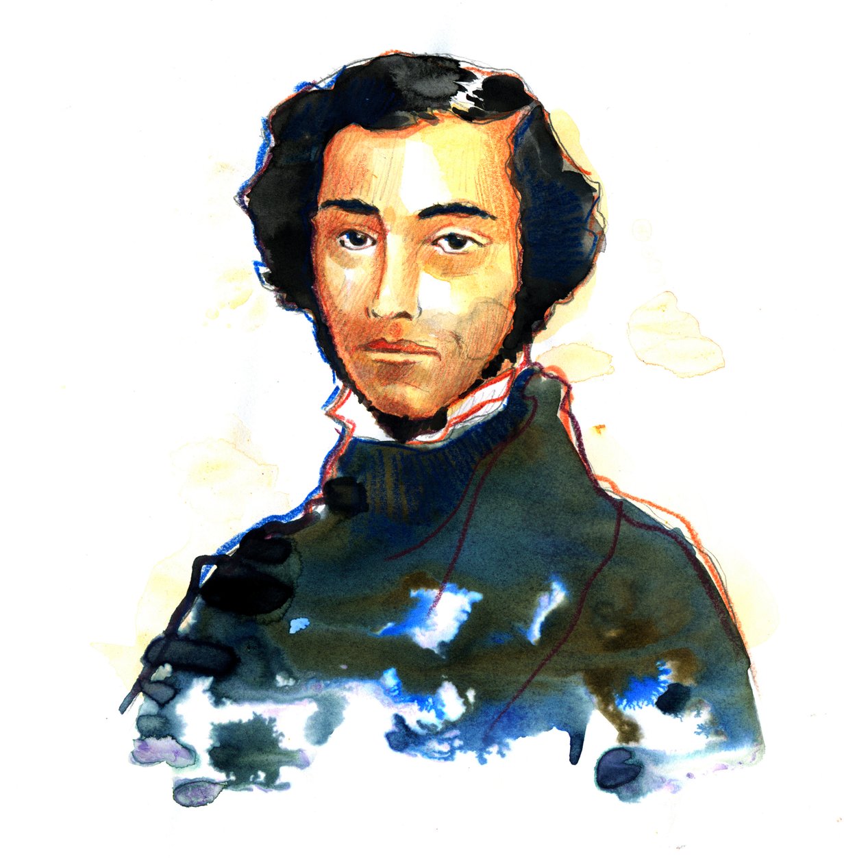 Charles-Alexis-Henri Clerel de Tocqueville (1805-59) - Portræt af Alexis de Tocqueville (Alexis Charles Henri Cleral de Tocqueville) (1805 - 1859), fransk historiker og politiker af Alessandro Lonati