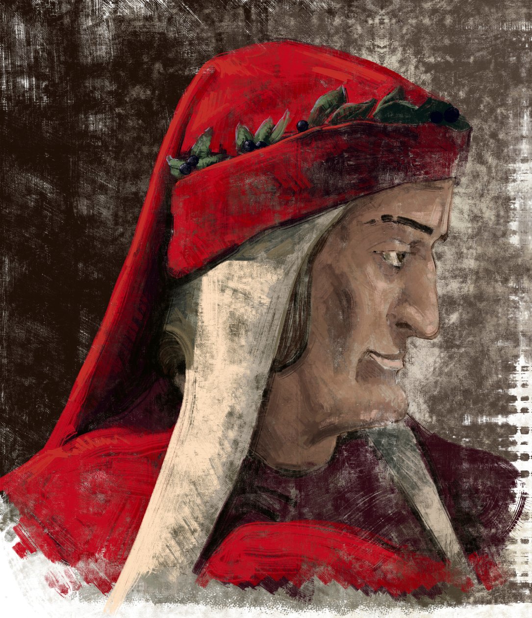Dante Alighieri (illustration) af Alessandro Lonati
