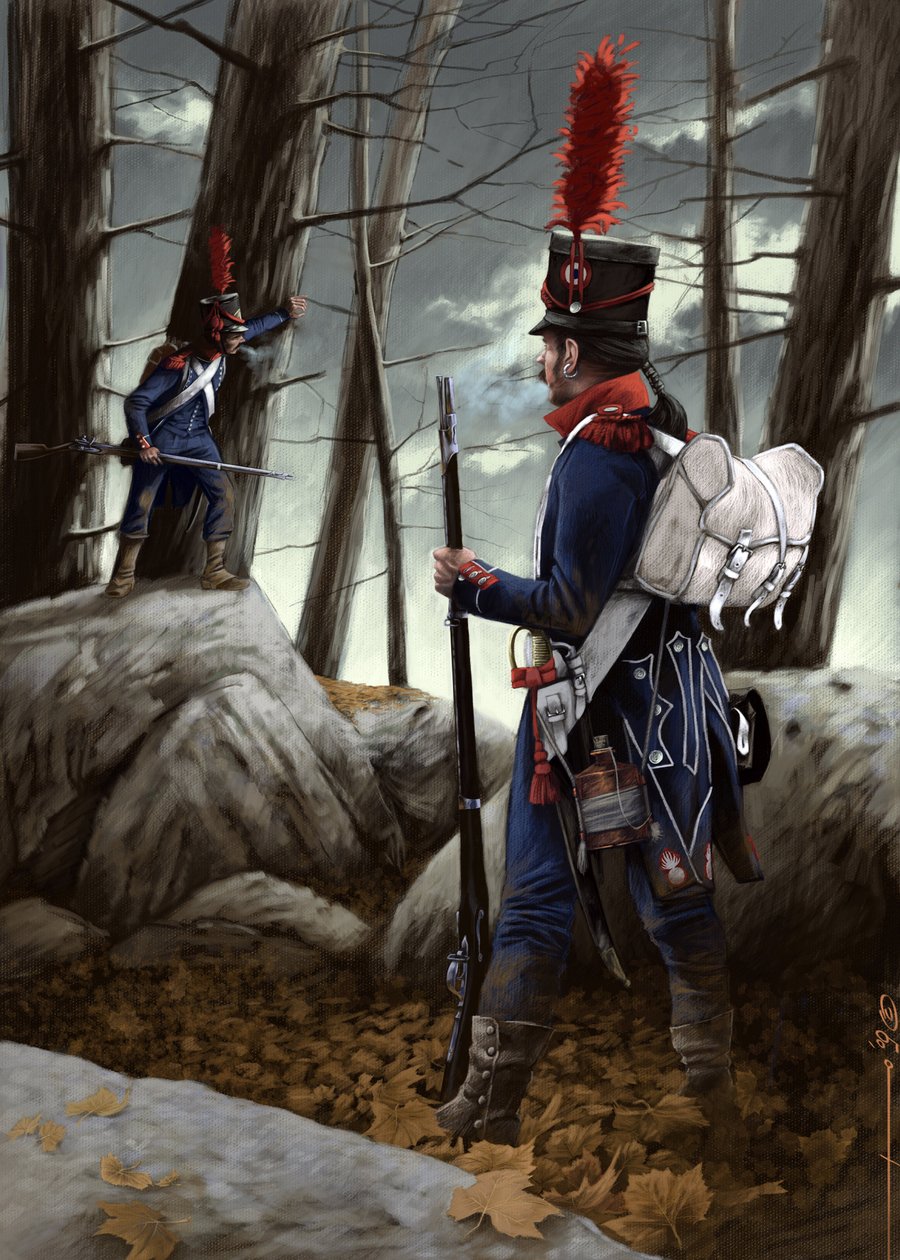 First Empire: Let infanteririffel af Great Armee. Tegning af Alessandro Lonati af Alessandro Lonati