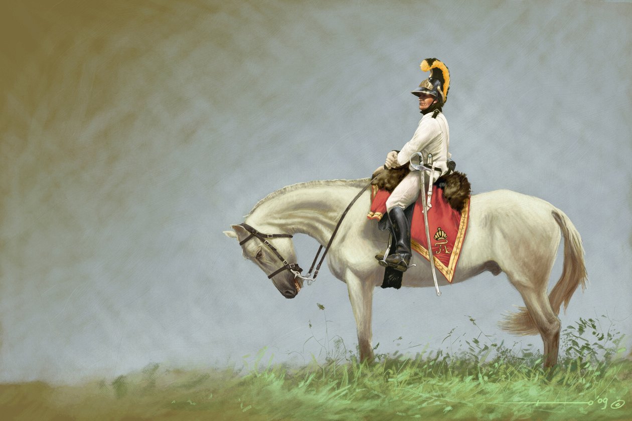 Første imperium: soldat fra det østrigske kavaleri. Tegning af Alessandro Lonati af Alessandro Lonati