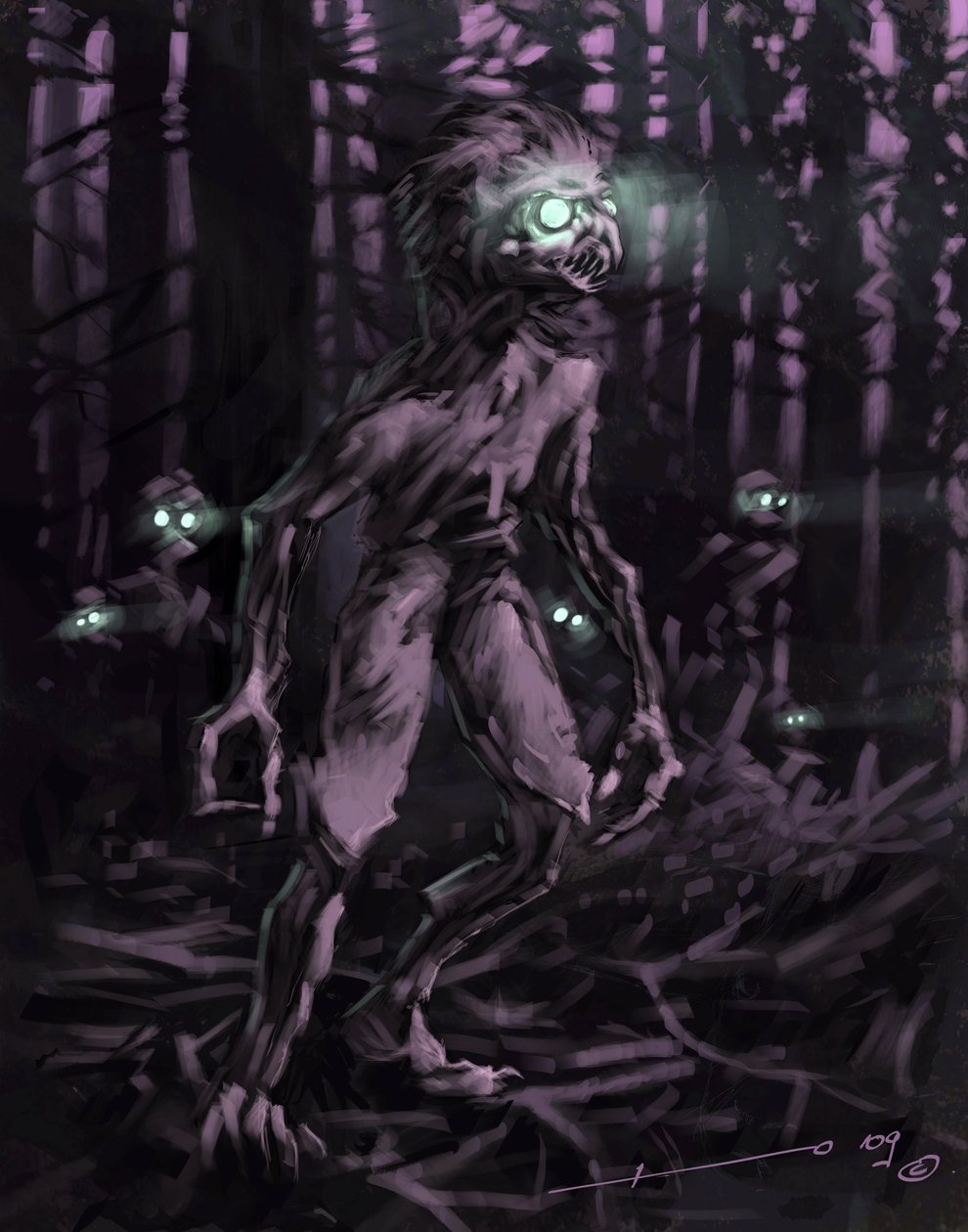 Legendary Creature: Chupacabras, sydamerikansk vampyr Tegning af Alessandro Lonati af Alessandro Lonati