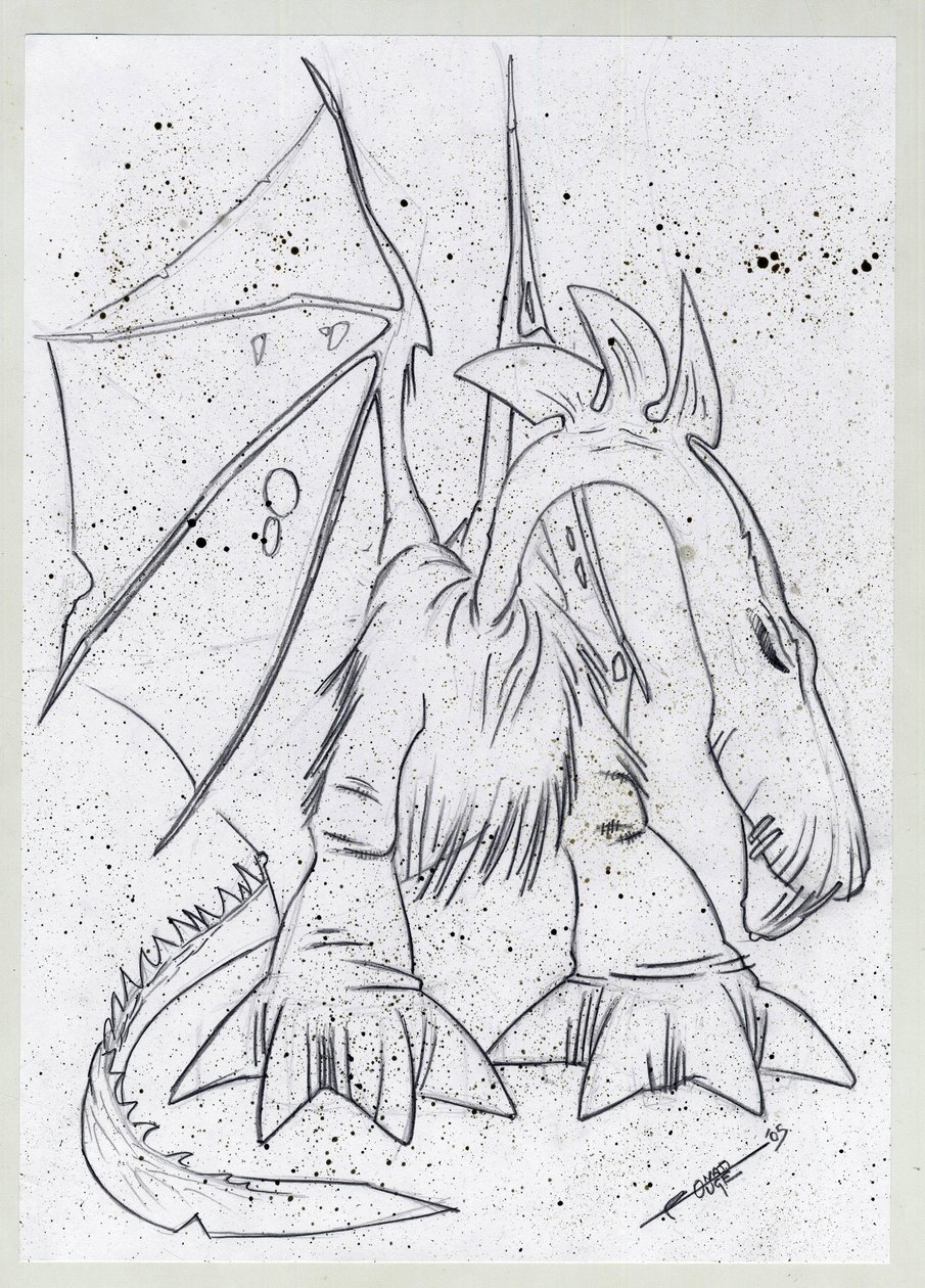 Legendarisk dyr til fantasy illustration: drage. af Alessandro Lonati