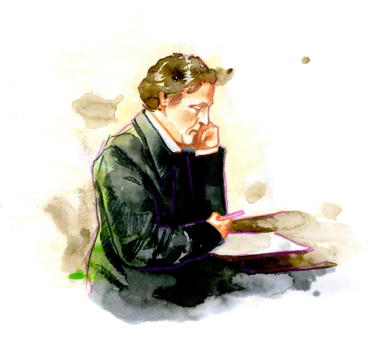Lewis Carroll, engelsk forfatter - portræt af Lewis Carroll (Charles Lutwidge Dodgson af Alessandro Lonati