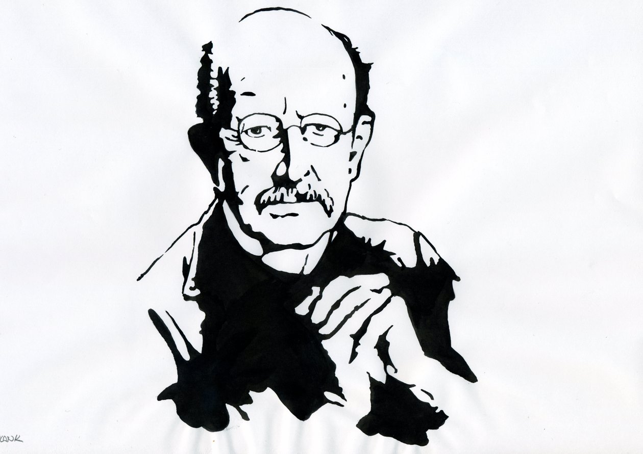 Max Planck, tysk fysiker (Portræt af den tyske fysiker Max Planck (1868-1947)) af Alessandro Lonati