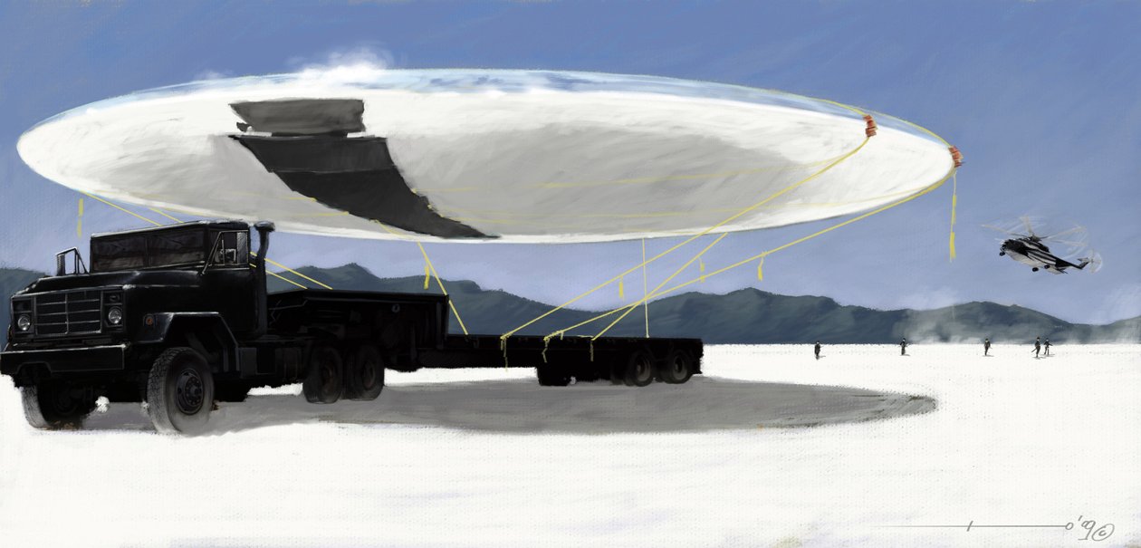 Mystiske fænomener: fangst af en flyvende tallerken (UFO eller ufo) af den amerikanske efterretningstjeneste i Nevada-ørkenen i USA. Tegning af Alessandro Lonati af Alessandro Lonati
