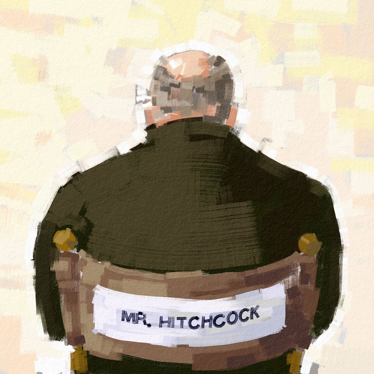 Portræt af instruktør Alfred Hitchcock, 2023 (illustration) af Alessandro Lonati