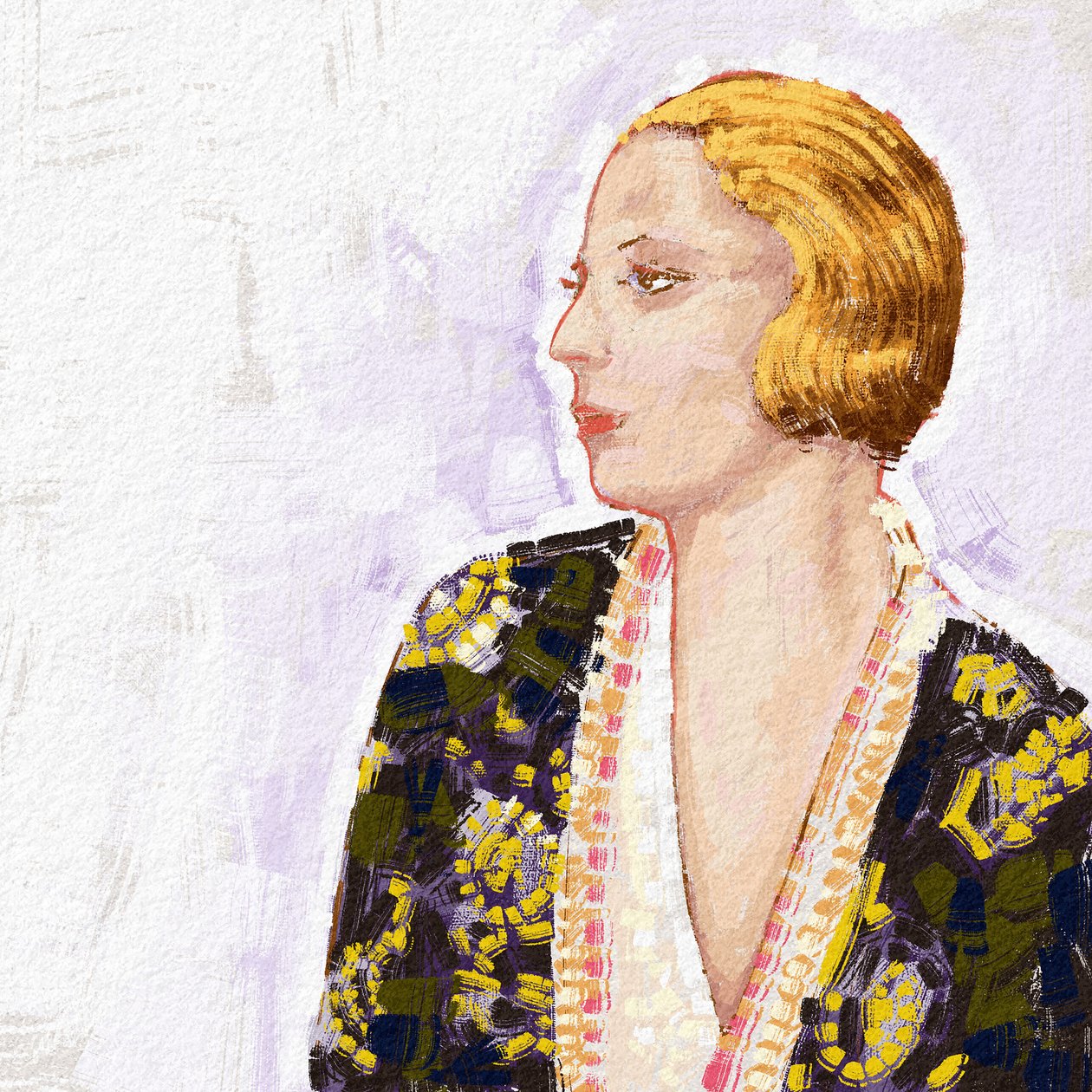 Portræt af den polske kunstner Tamara De Lempicka, 2023 (illustration) af Alessandro Lonati