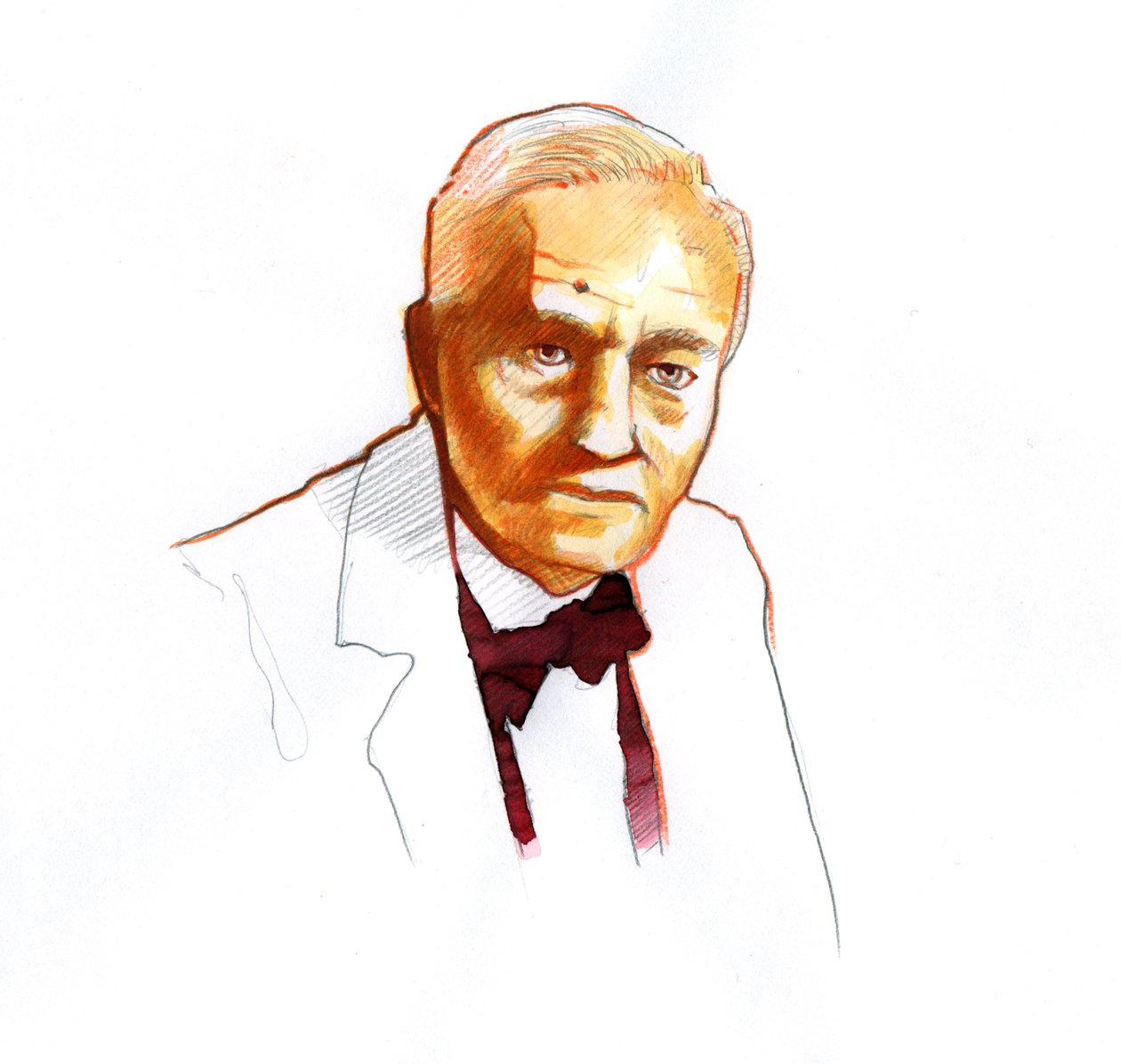 Portræt af Alexander Fleming, skotsk biolog (1881-1955) (Portræt af skotsk biolog, farmakolog og botaniker Alexander Fleming) af Alessandro Lonati