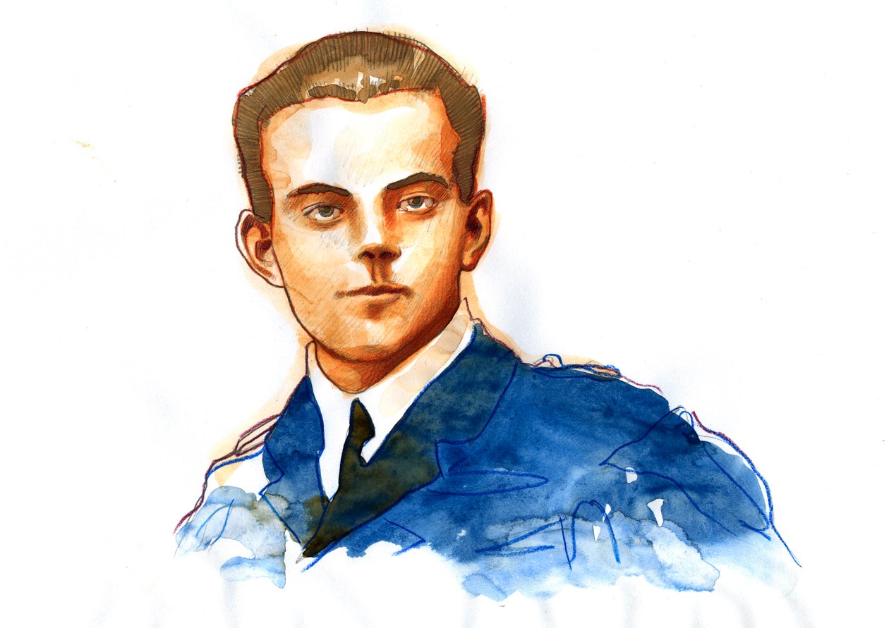 Portræt af Antoine de Saint Exupery (Saint-Exupery af Alessandro Lonati