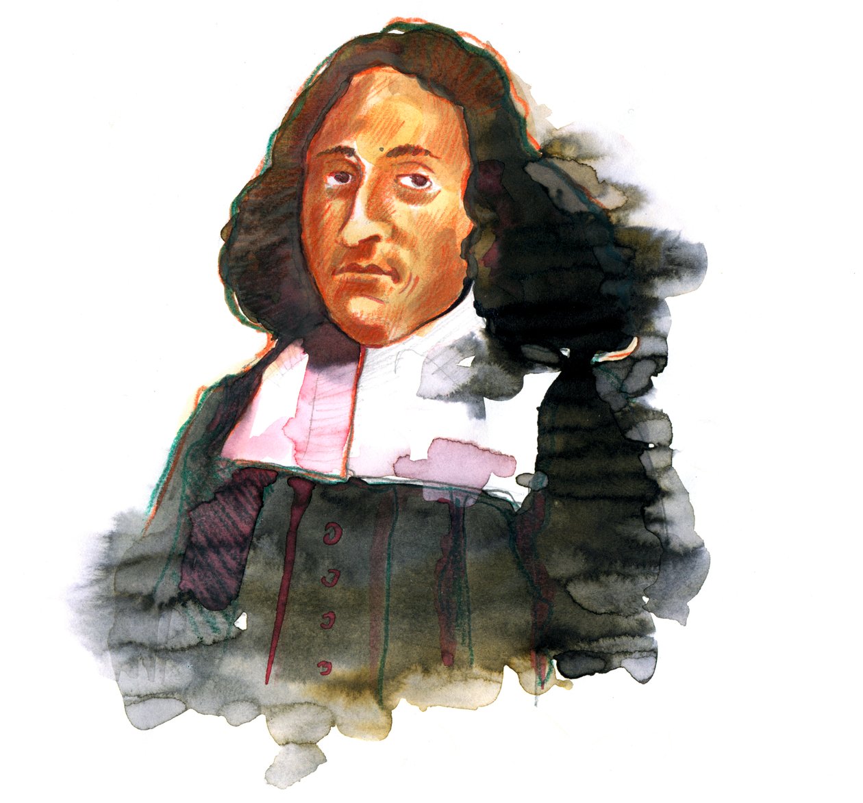 Portræt af Baruch de Spinoza (1632 - 1677) hollandsk filosof, også kendt som Bento de Spinoza eller Benedictus de Spinoza eller Benoit de Spinoza (Portræt af Baruch Spinoza) af Alessandro Lonati