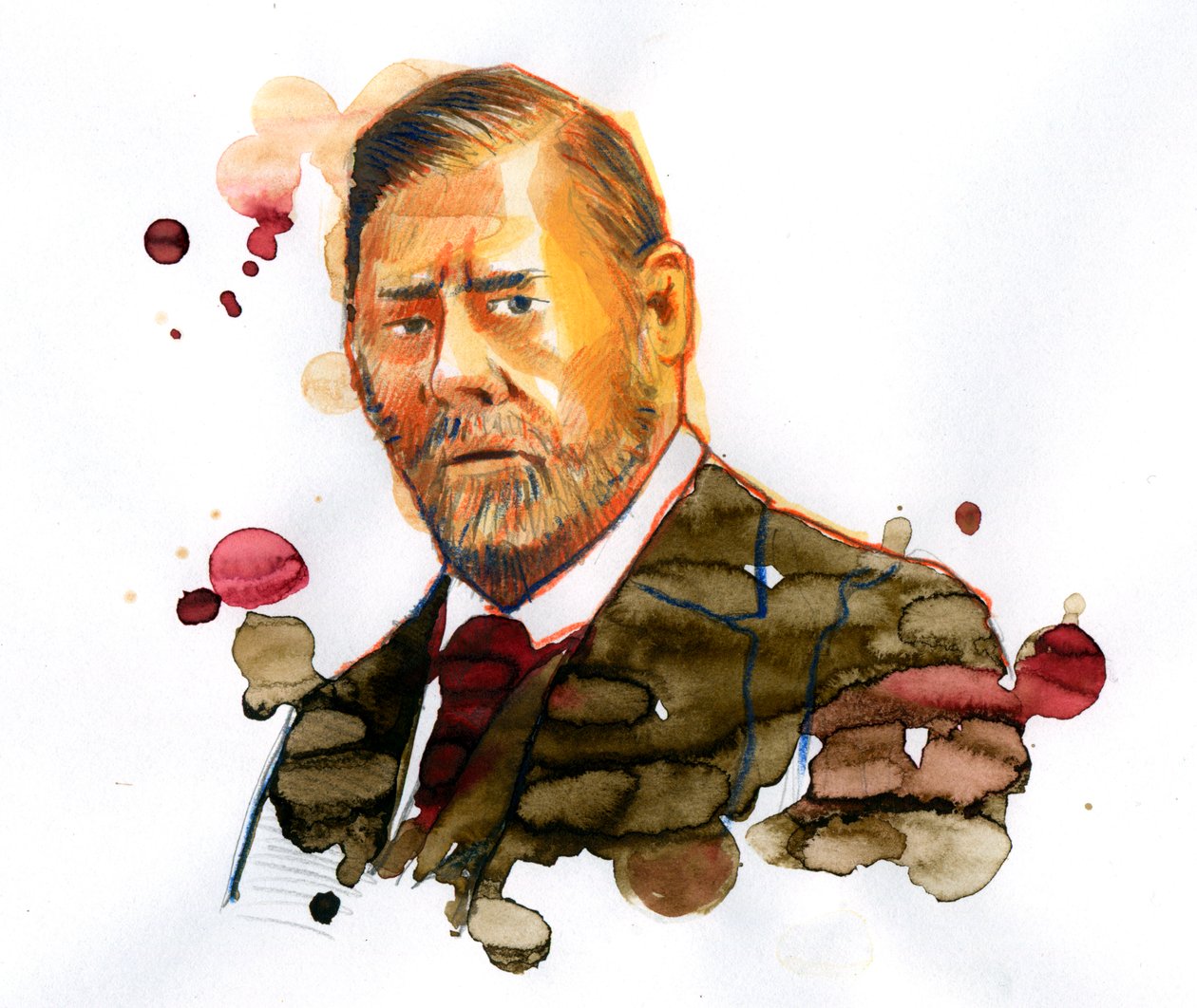 Portræt af Bram STOKER (1847-1912), irsk forfatter forfatter til "Dracula" (Portræt af den irske forfatter Bram Stoker) af Alessandro Lonati