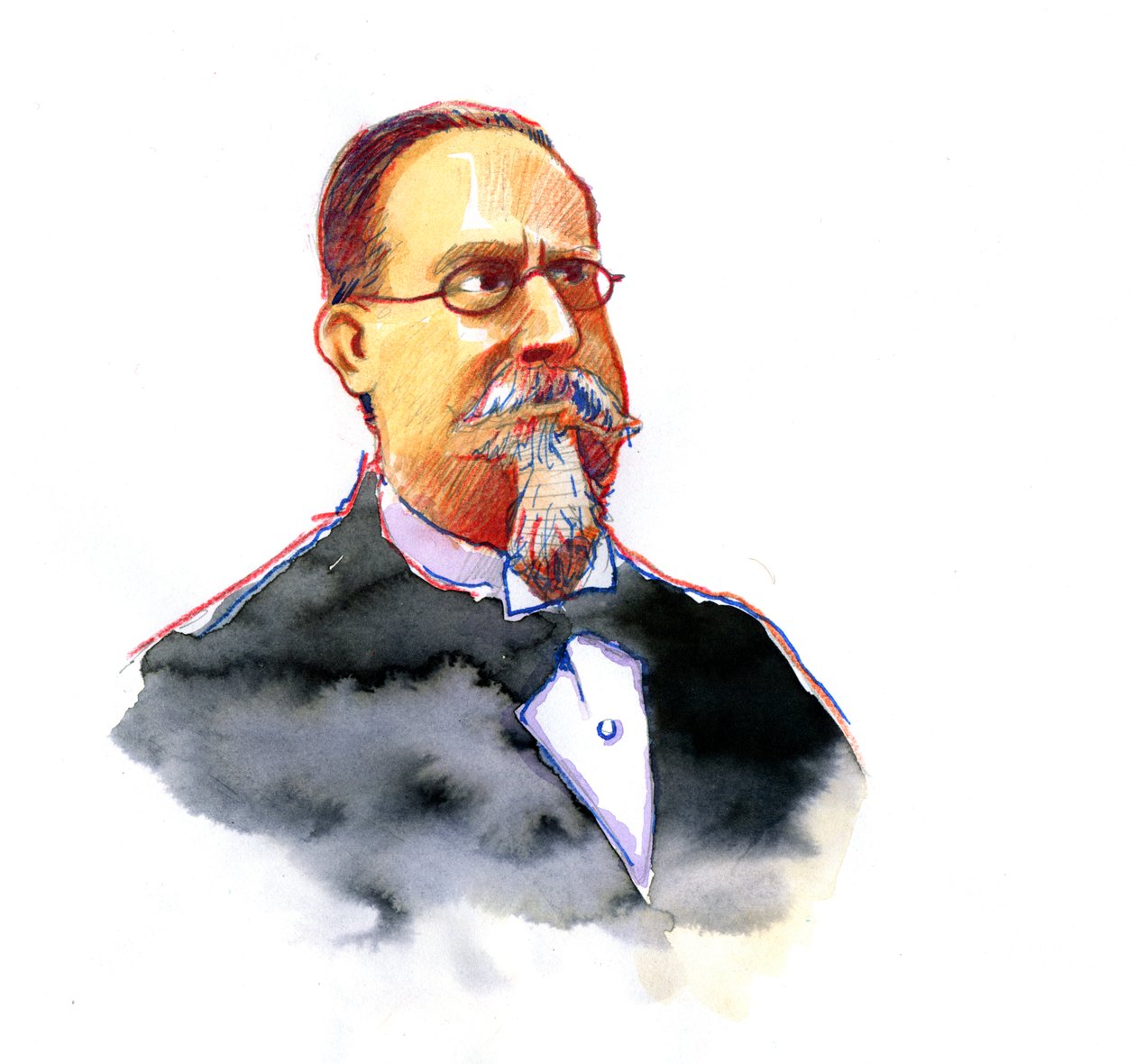 Portræt af Cesare Lombroso (1835-1909) grundlægger af den italienske skole for kriminologi (Portræt af Cesare Lombroso italiensk kriminolog og læge, grundlægger af den italienske skole for positivistisk kriminologi) af Alessandro Lonati