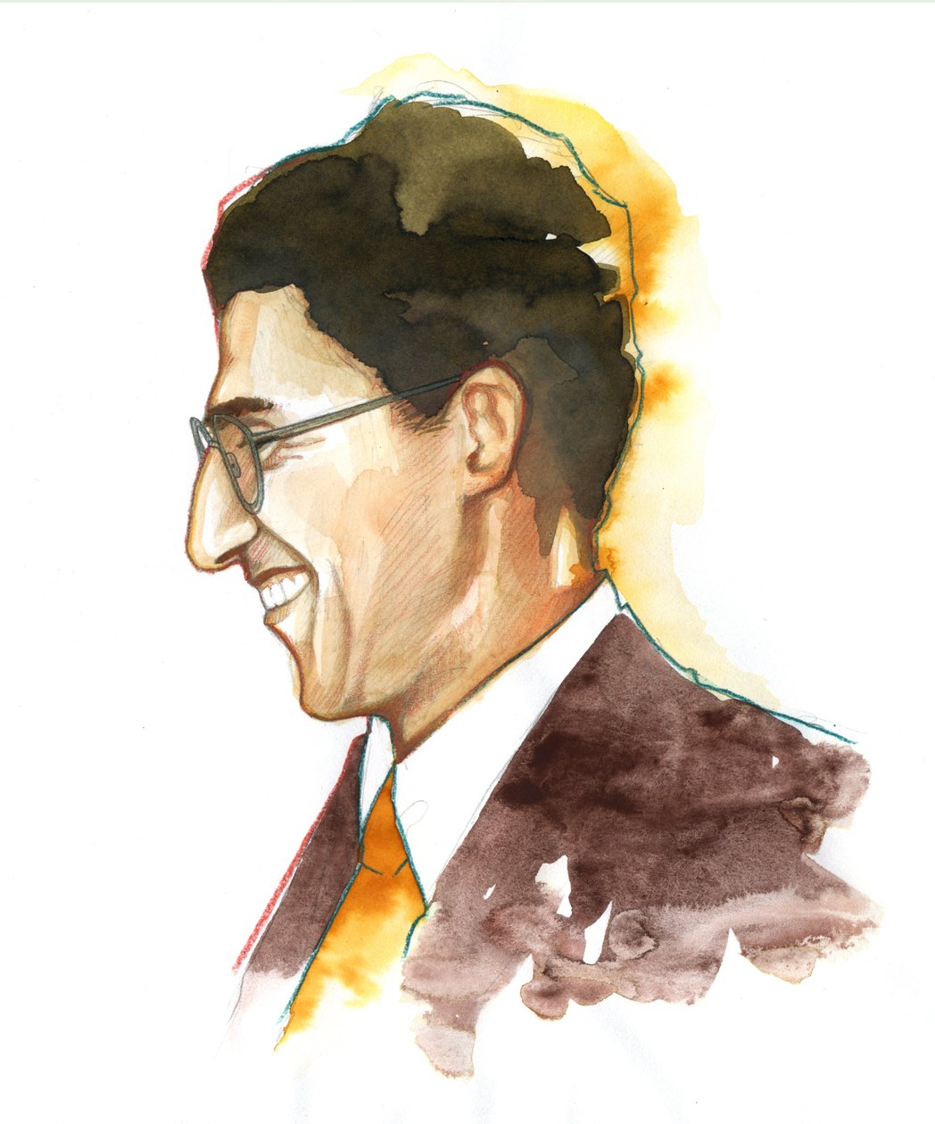 Portræt af Cesare Pavese (1908-1950) - italiensk forfatter - illustration af Alessandro Lonati Â af Alessandro Lonati