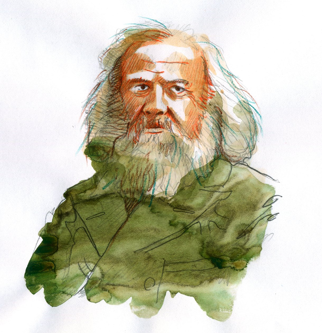 Portræt af Dmitri Ivanovich Mendeleev, Mendeleev (eller Dmitri Mendeleev af Alessandro Lonati