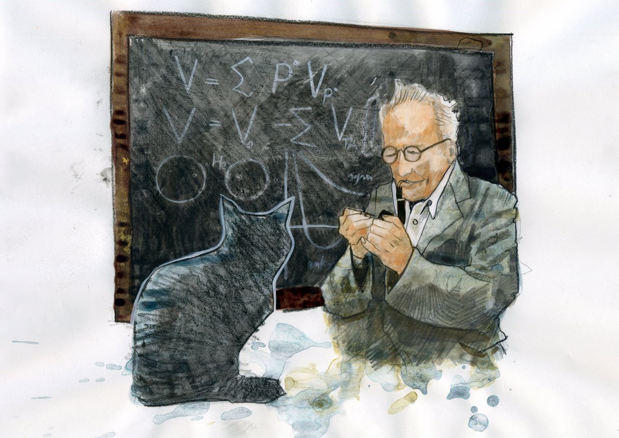 Portræt af Erwin Schrodinger (1887-1961) (Portræt af Erwin Erwin Schrodinger) af Alessandro Lonati