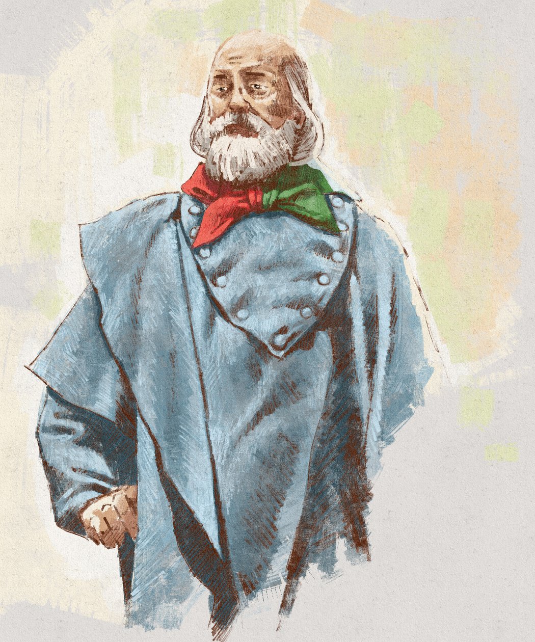 Portræt af general Giuseppe Garibaldi, 2023 (illustration) af Alessandro Lonati