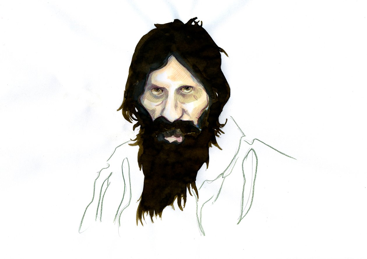Portræt af Grigori Yefimovich Rasputin (Rasputin af Alessandro Lonati