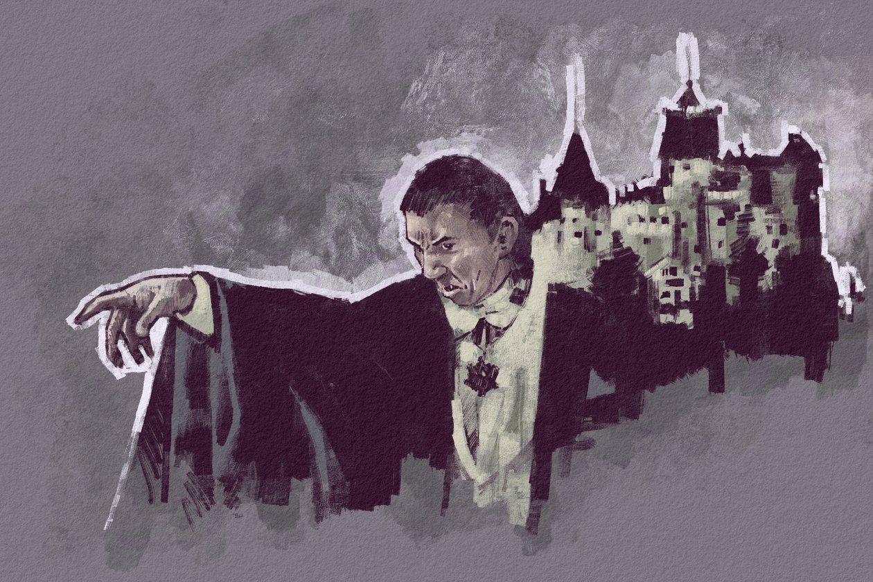 Portræt af den ungarske skuespiller Bela Lugosi som grev Dracula (illustration) af Alessandro Lonati