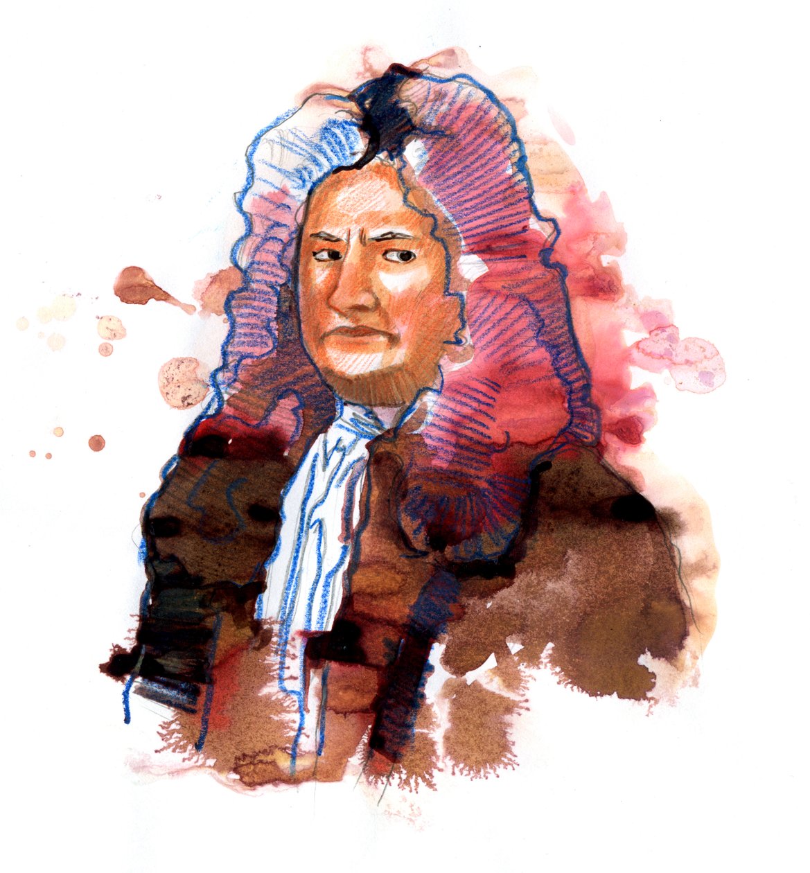 Portræt af Isaac Newton (1642-1727) filosof, matematiker, fysiker, alkymist, astronom og teolog (Portræt af Isaac Newton engelsk fysiker og matematiker) af Alessandro Lonati