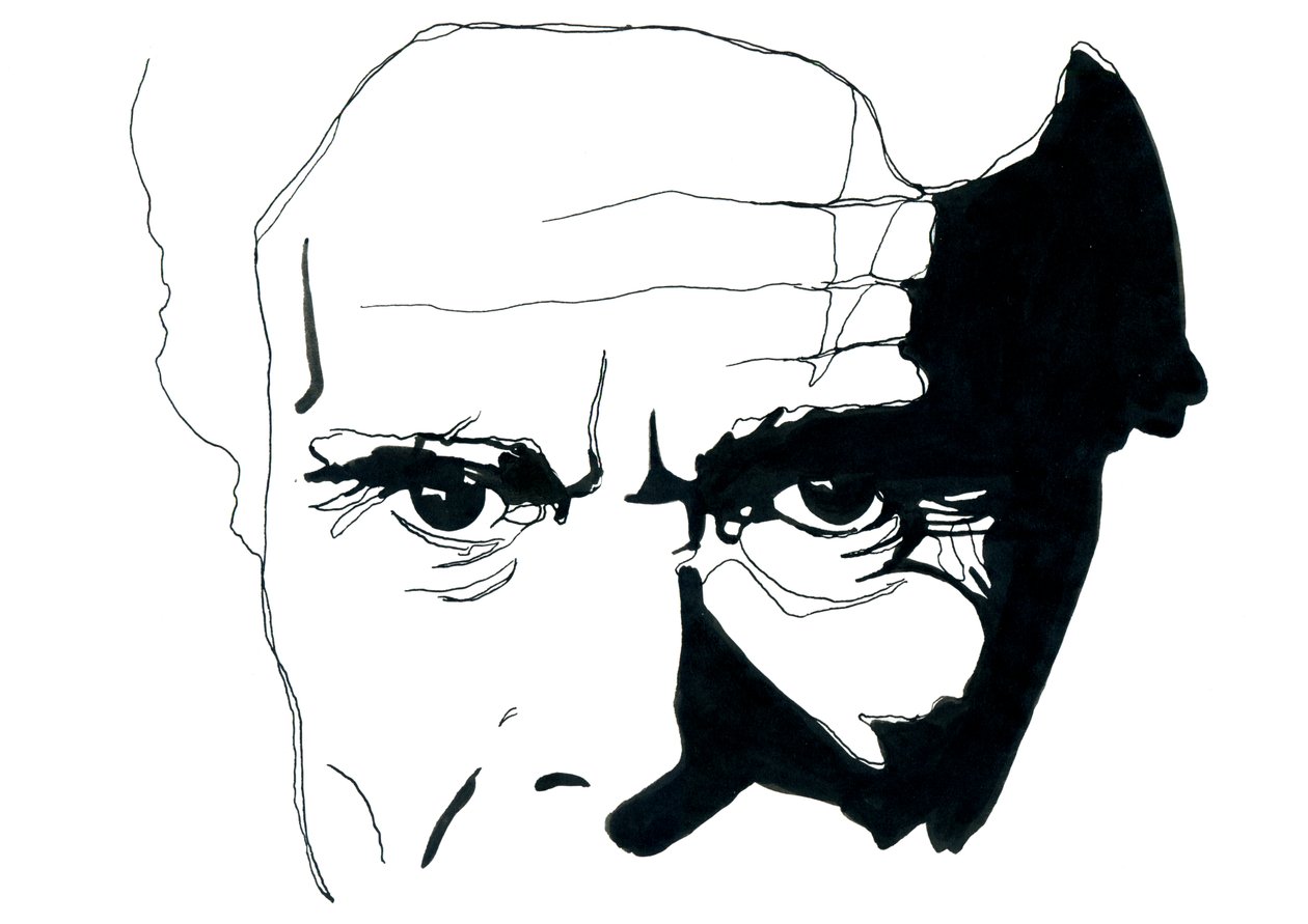 Portræt af den italienske forfatter og instruktør Pier Paolo Pasolini (Portræt af den italienske forfatter og instruktør Pier Paolo Pasolini) af Alessandro Lonati
