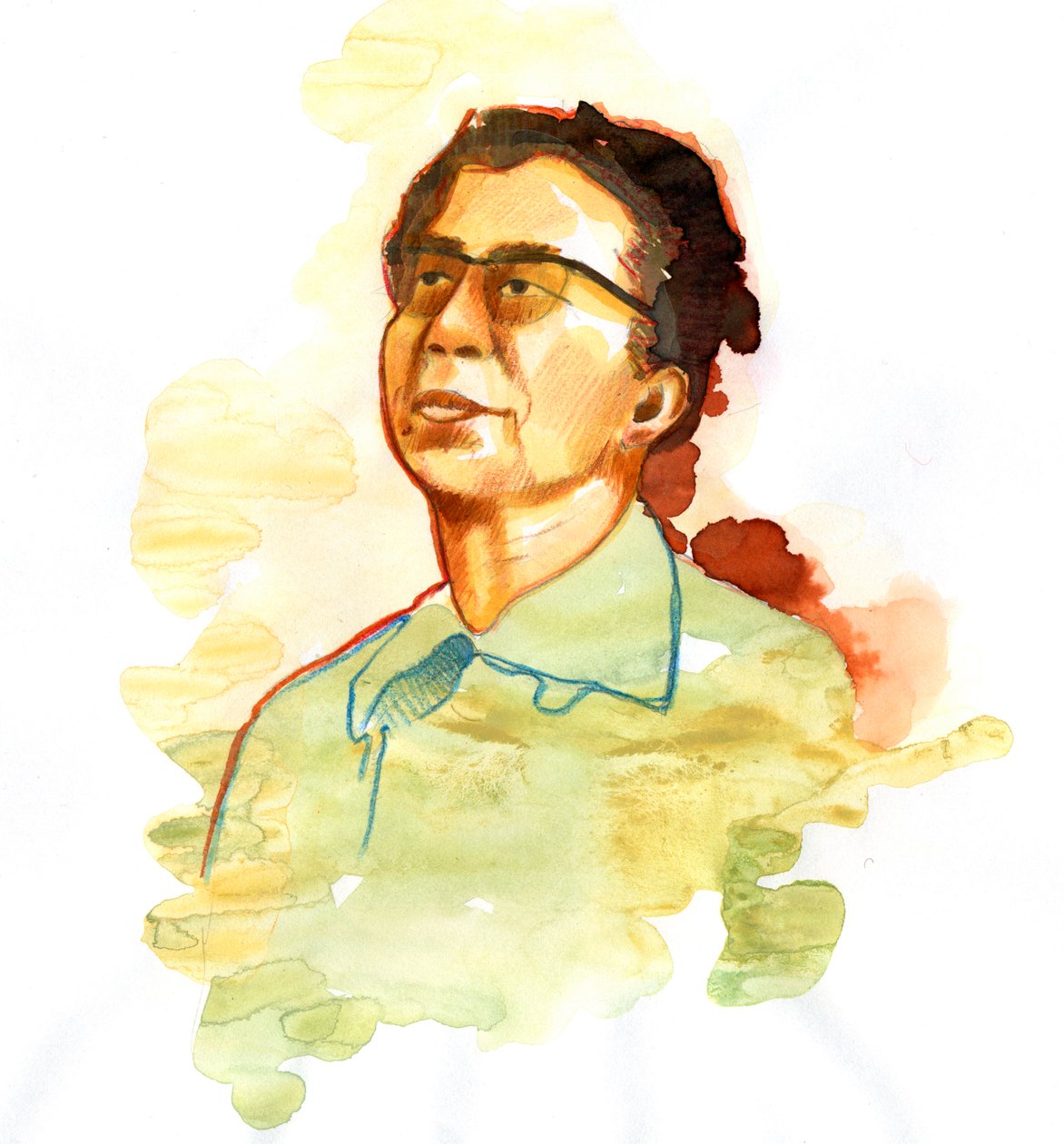 Portræt af Jiang Qing (1914-1991) Mao Zedongs hustru (Portræt af Jiang Qing som Madame Mao) af Alessandro Lonati