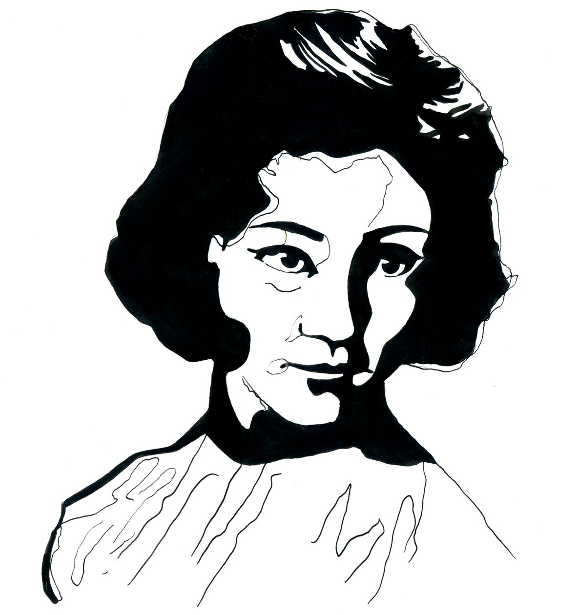 Portræt af Jiang Qing (1914-1991) Mao Zedongs hustru (Portræt af Jiang Qing som Madame Mao) af Alessandro Lonati