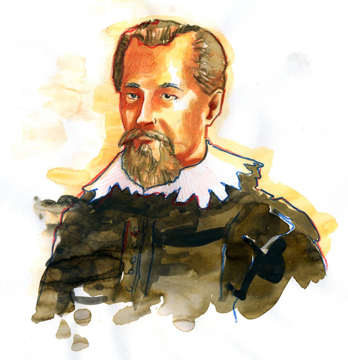 Portræt af Johannes Kepler (eller Keppler) (1571-1630) (Portræt af den tyske matematiker, astronom og astrolog Johannes Kepler) af Alessandro Lonati