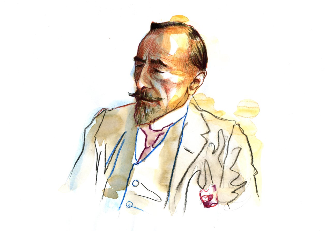 Portræt af Joseph Conrad (1857 - 1924), britisk forfatter omkring 1920 - 1923 (portræt af den engelske forfatter Joseph Conrad) af Alessandro Lonati