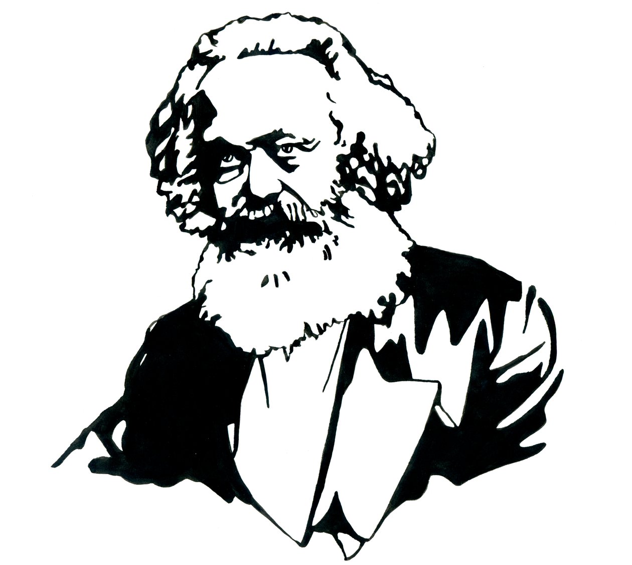 Portræt af Karl Marx (1818-1883), filosof og politisk teoretiker af Alessandro Lonati