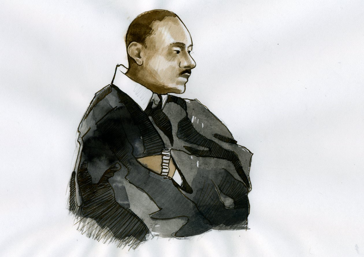 Portræt af pastor Martin Luther King (1929-1968) Illustration af Alessandro Lonati