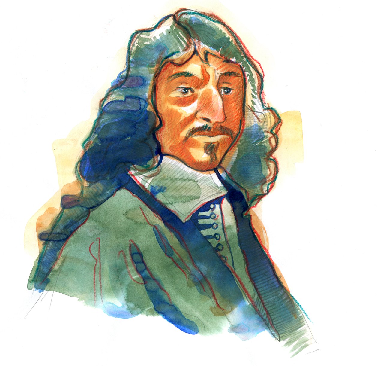 Portræt af Rene Descartes (1596-1650), engelsk filosof og forfatter af Alessandro Lonati