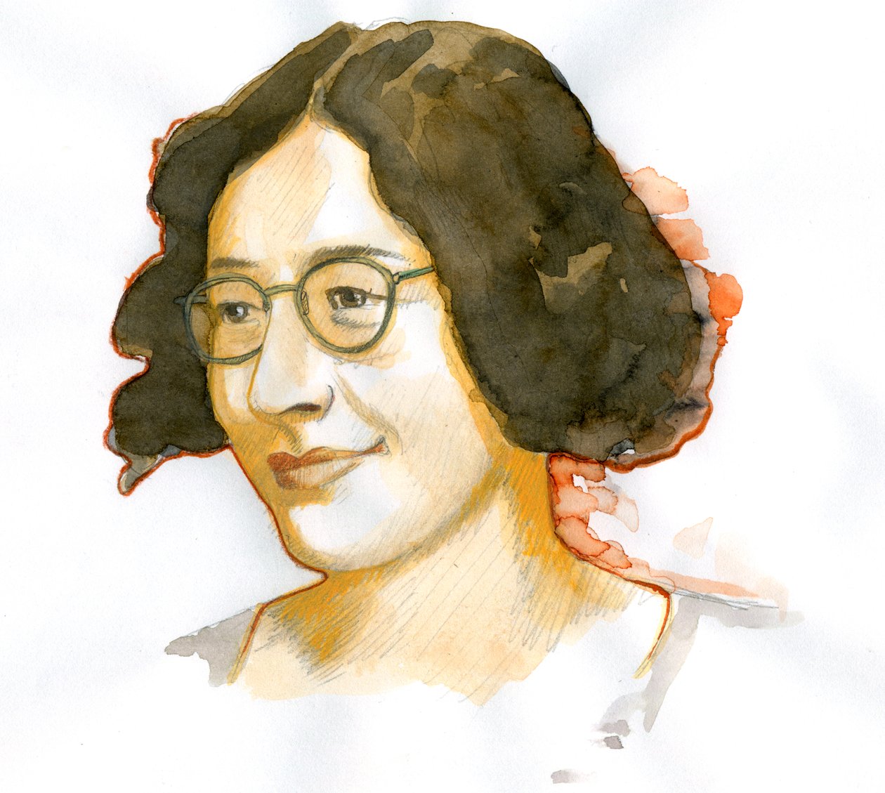 Portræt af Simone Weil (akvarel på papir) af Alessandro Lonati