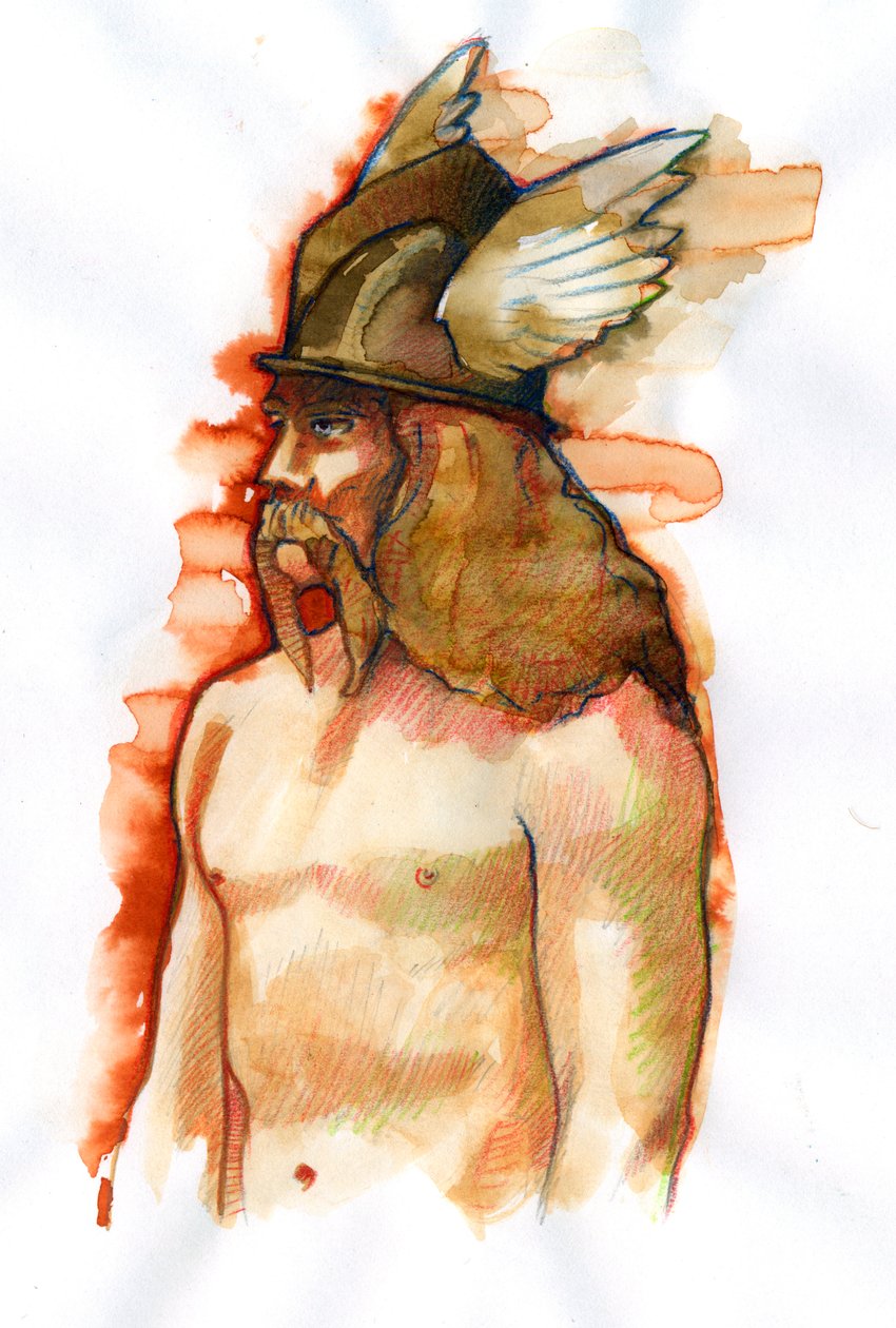 Portræt af Vercingetorix (72-46 f.Kr.), Chief Arverne Federator of the Gallic Peoples af Alessandro Lonati