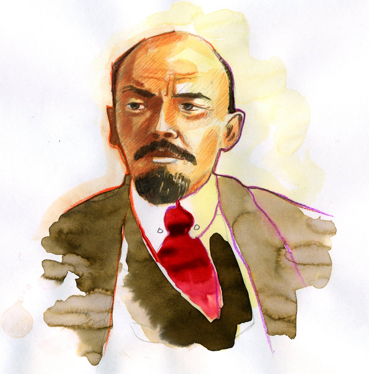Portræt af Vladimir Lenin (Lenin) (1870-1924), russisk politiker og revolutionær af Alessandro Lonati