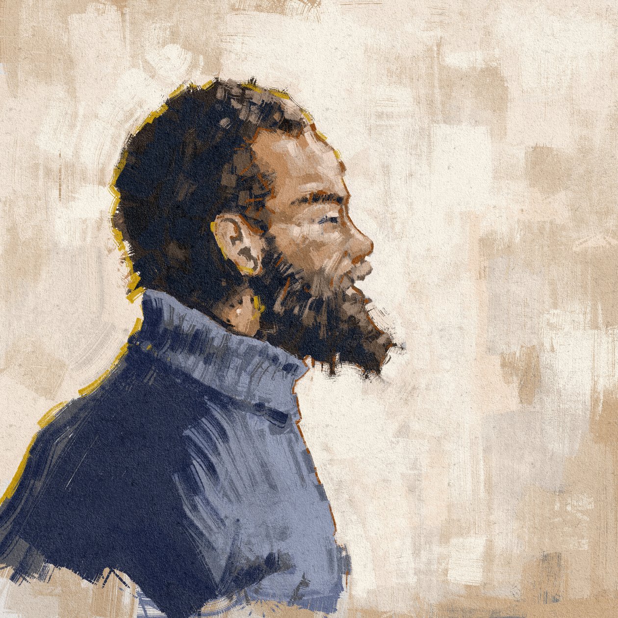 Portræt af aktivist, revolutionær, MICHAEL X (illustration) af Alessandro Lonati
