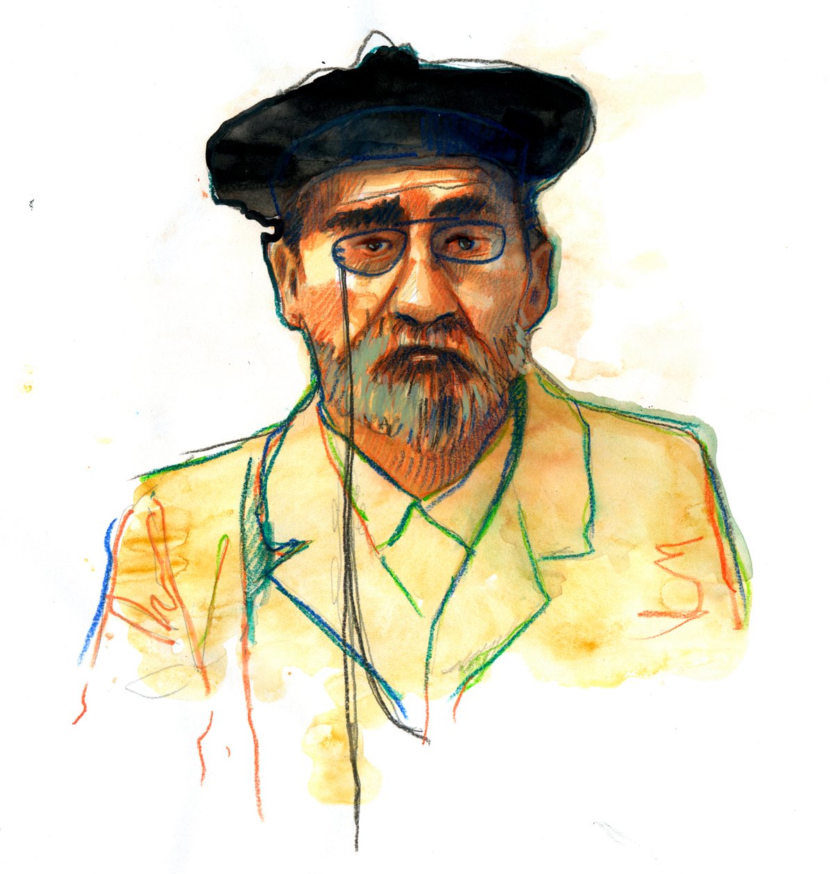 Portræt af den franske forfatter Emile Zola (1840-1902) (Portræt af den engelske forfatter Emile Zola) af Alessandro Lonati