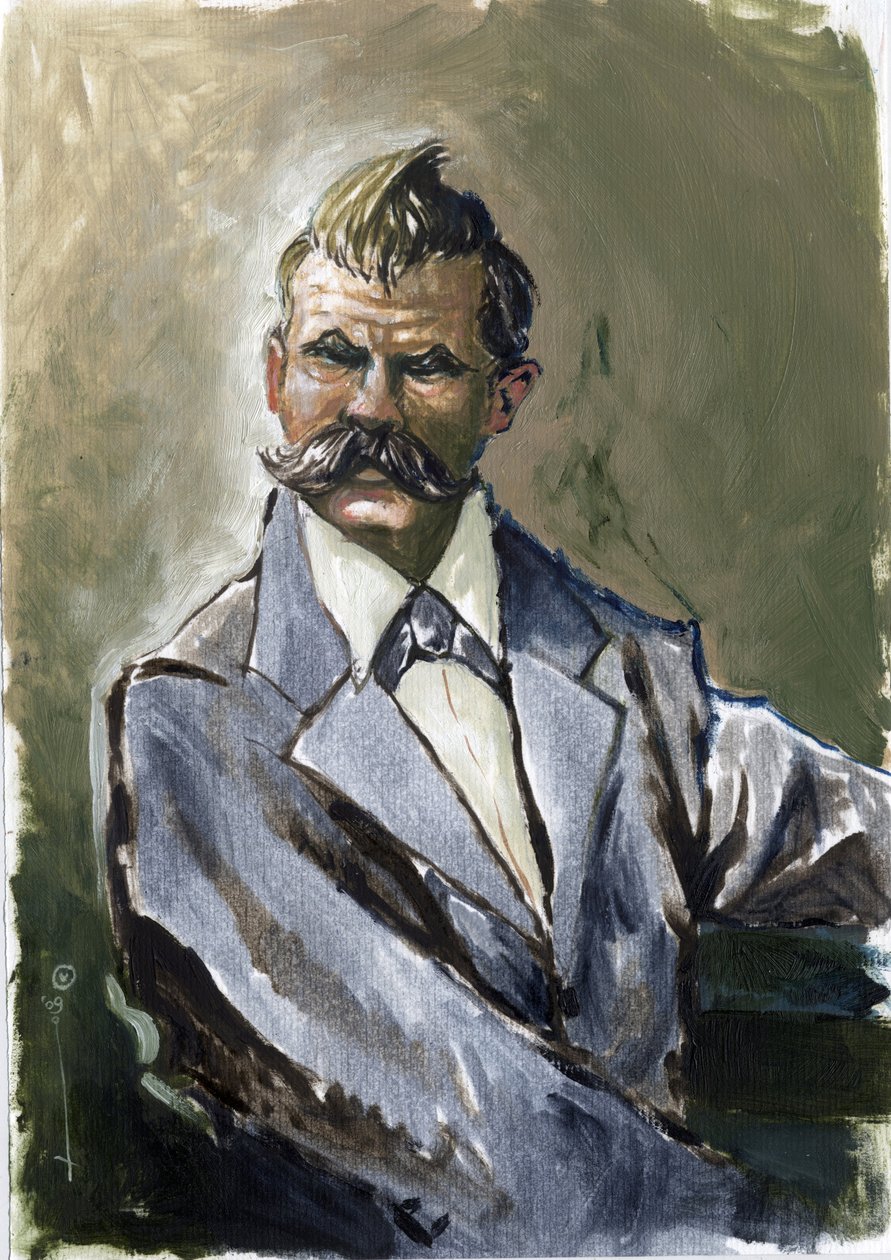 Portræt af den tyske filosof Friedrich Nietzsche (1844-1900). af Alessandro Lonati