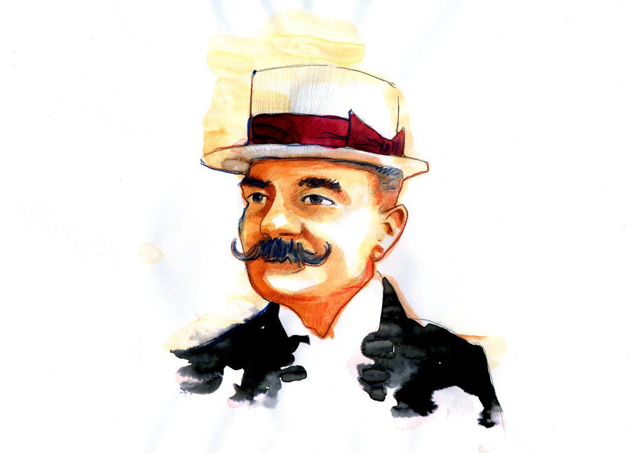 Portræt af den italienske forfatter Emilio Salgari (1863-1911) af Alessandro Lonati