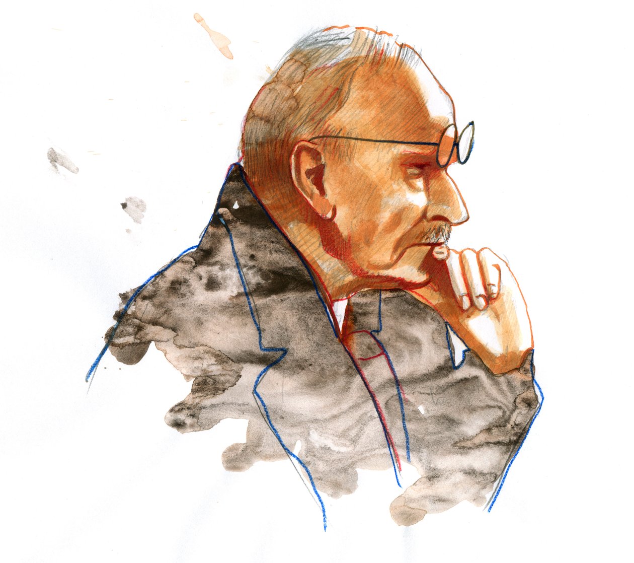 Portræt af den schweiziske læge psykiater Carl Gustav Jung (1875-1961) (Portræt af Carl Jung schweizisk psykiater og psykoterapeut, der grundlagde analytisk psykologi) af Alessandro Lonati