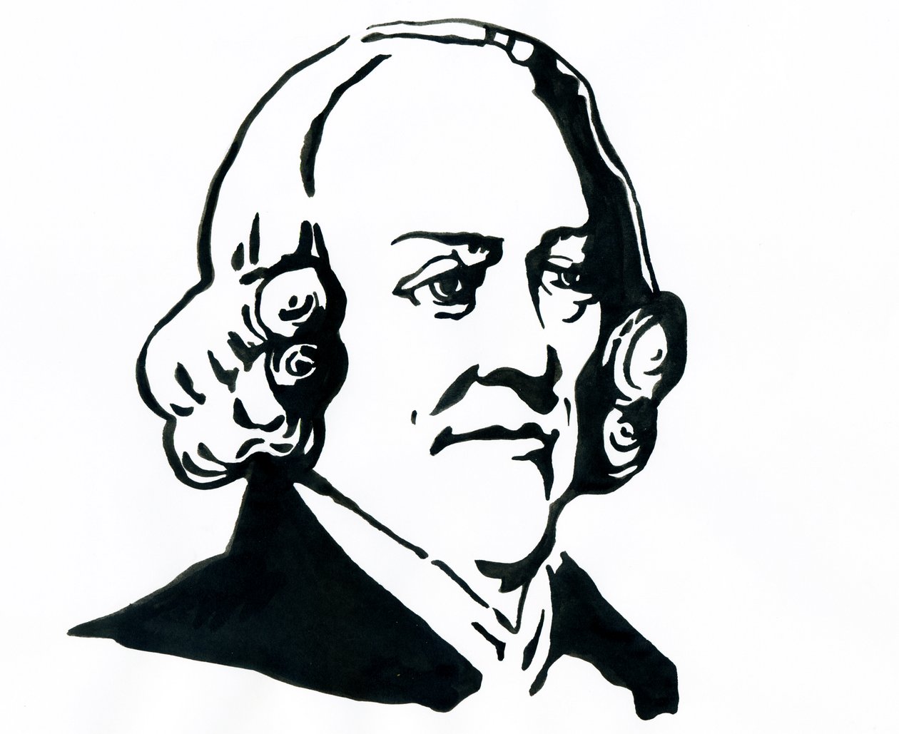 Portræt af filosoffen og økonomen Adam Smith (1723-1790) Tegning af Alessandro Lonati