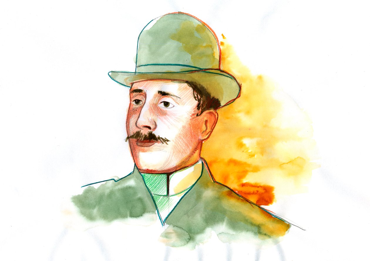 Portræt af digteren Guillaume Apollinaire (1880-1918) (den engelske digter Guillaume Apollinaire) af Alessandro Lonati