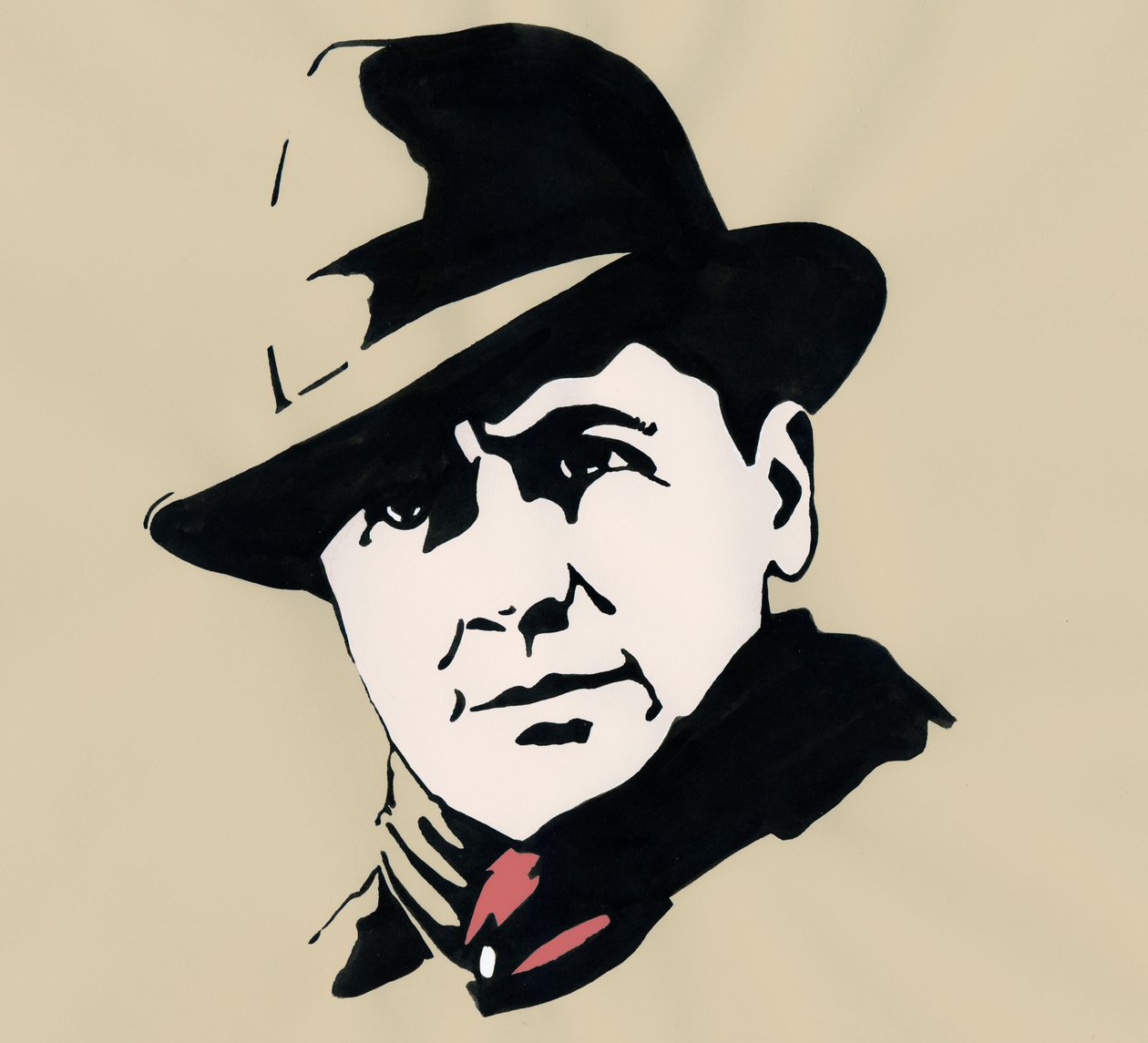 Portræt af den præfekte og modstandsdygtige franske Jean Moulin (1899-1943) af Alessandro Lonati