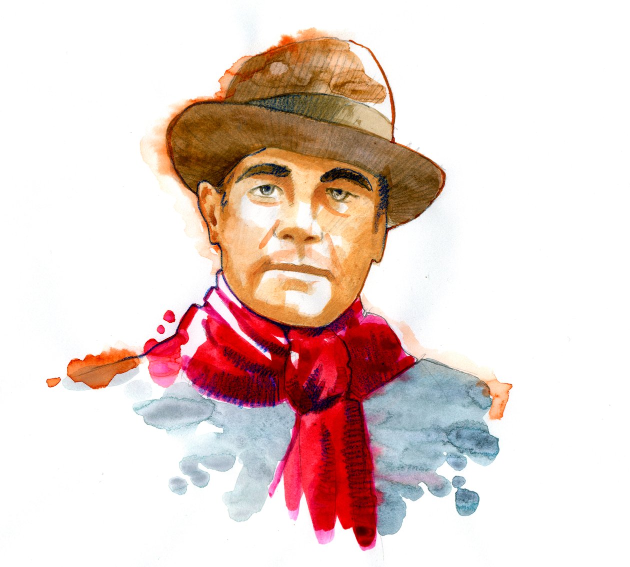 Portræt af den præfekte og modstandsdygtige franske Jean Moulin (1899-1943) af Alessandro Lonati