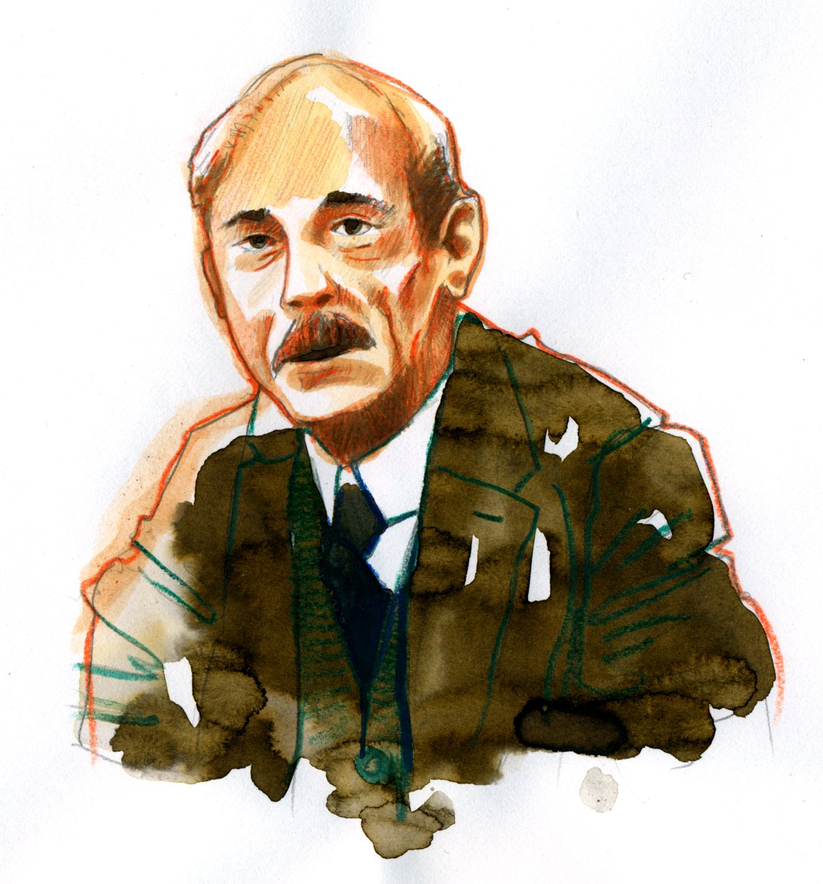 Portræt af forfatteren Paul Valery (Portræt af den engelske forfatter Paul Valery) af Alessandro Lonati