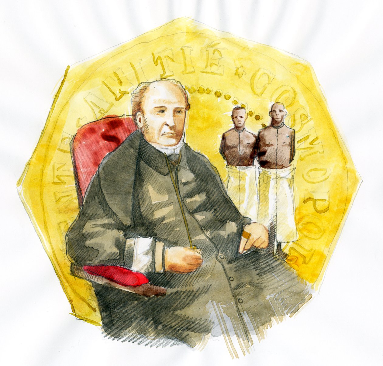 Repræsentation af Victor Schoelcher (1804-1893) fransk politiker (Portræt af den franske afskaffelsesforfatter Victor Schoelcher) Illustration af Alessandro Lonati af Alessandro Lonati