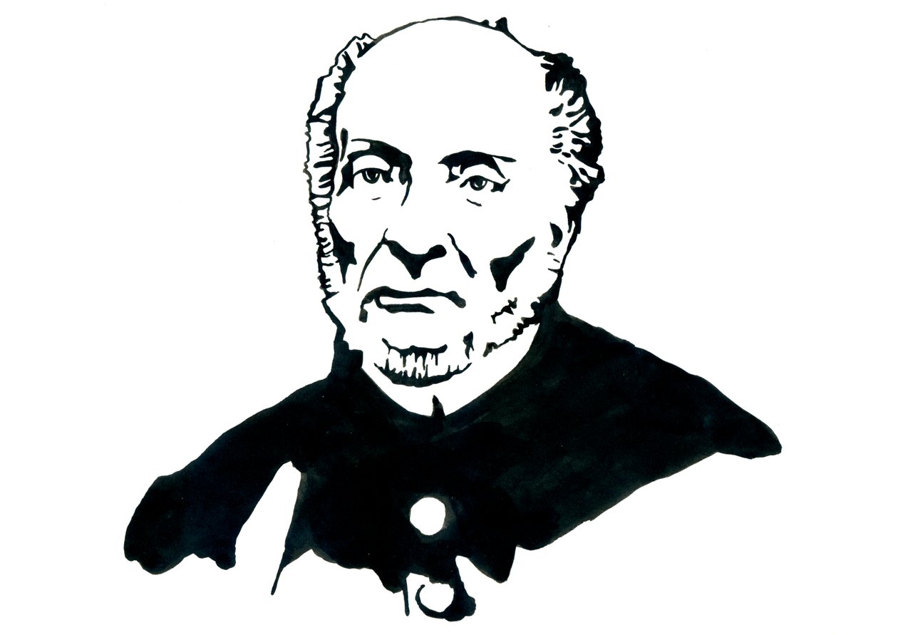 Repræsentation af Victor Schoelcher (1804-1893) fransk politiker, Franc Macon, kendt for at have ledet dekretet om den endelige afskaffelse af slaveri i Frankrig (Portræt af den franske afskaffelsesforfatter Victor Schoelcher) Illustration af Alessandro Lo af Alessandro Lonati