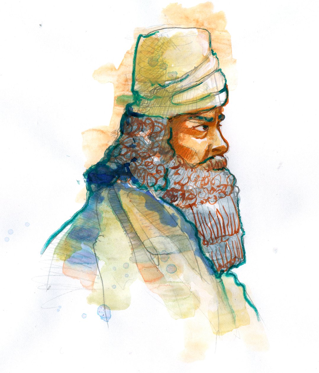 Repræsentation af Zoroaster eller Zarathustra grundlægger af Zoroastrianism (Zoroaster eller Zarathustra grundlægger af Zoroastrianism) af Alessandro Lonati