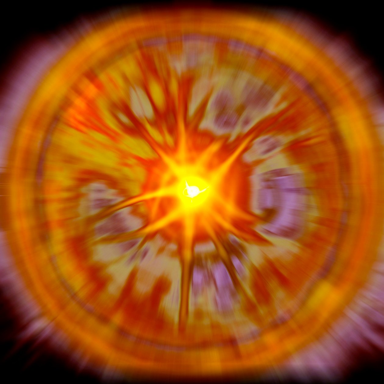 Repræsentation af Big Bang ved universets oprindelse (Cosmogony) - Illustration, 2014 af Alessandro Lonati