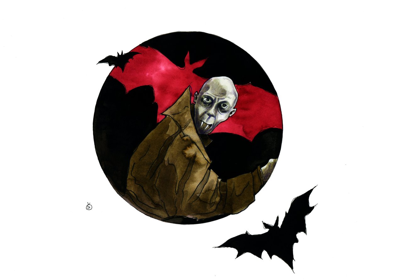 Repræsentation af karakteren af vampyren Nosferatu af Alessandro Lonati
