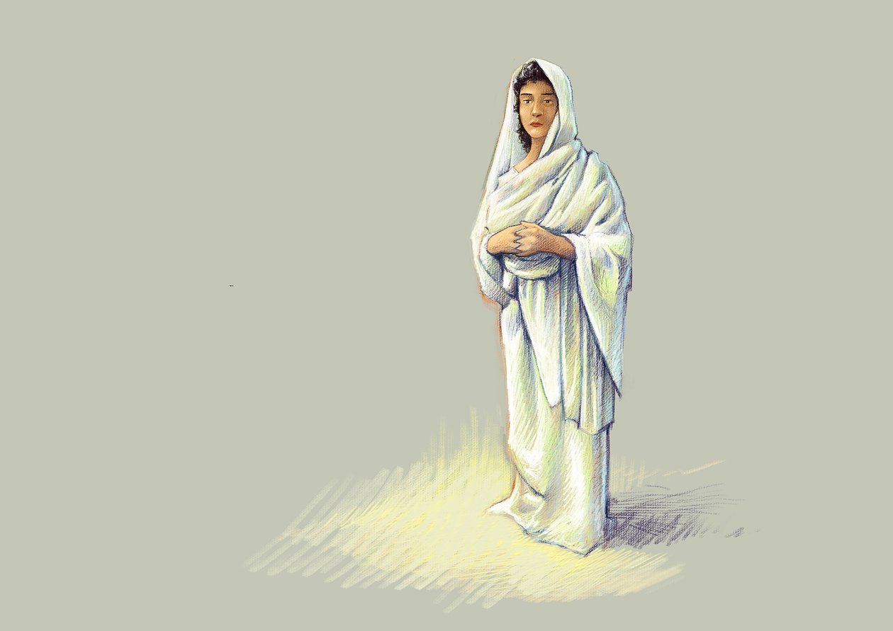 Roman Antiquite: Repræsentation af romersk dame - tegning af Alessandro Lonati af Alessandro Lonati